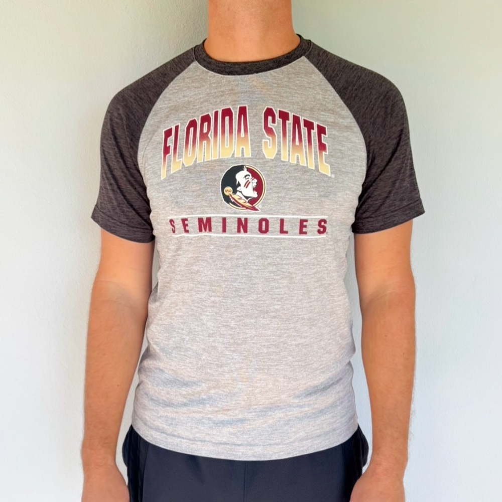 Colosseum Florida State Seminoles gray performance logo tee size large